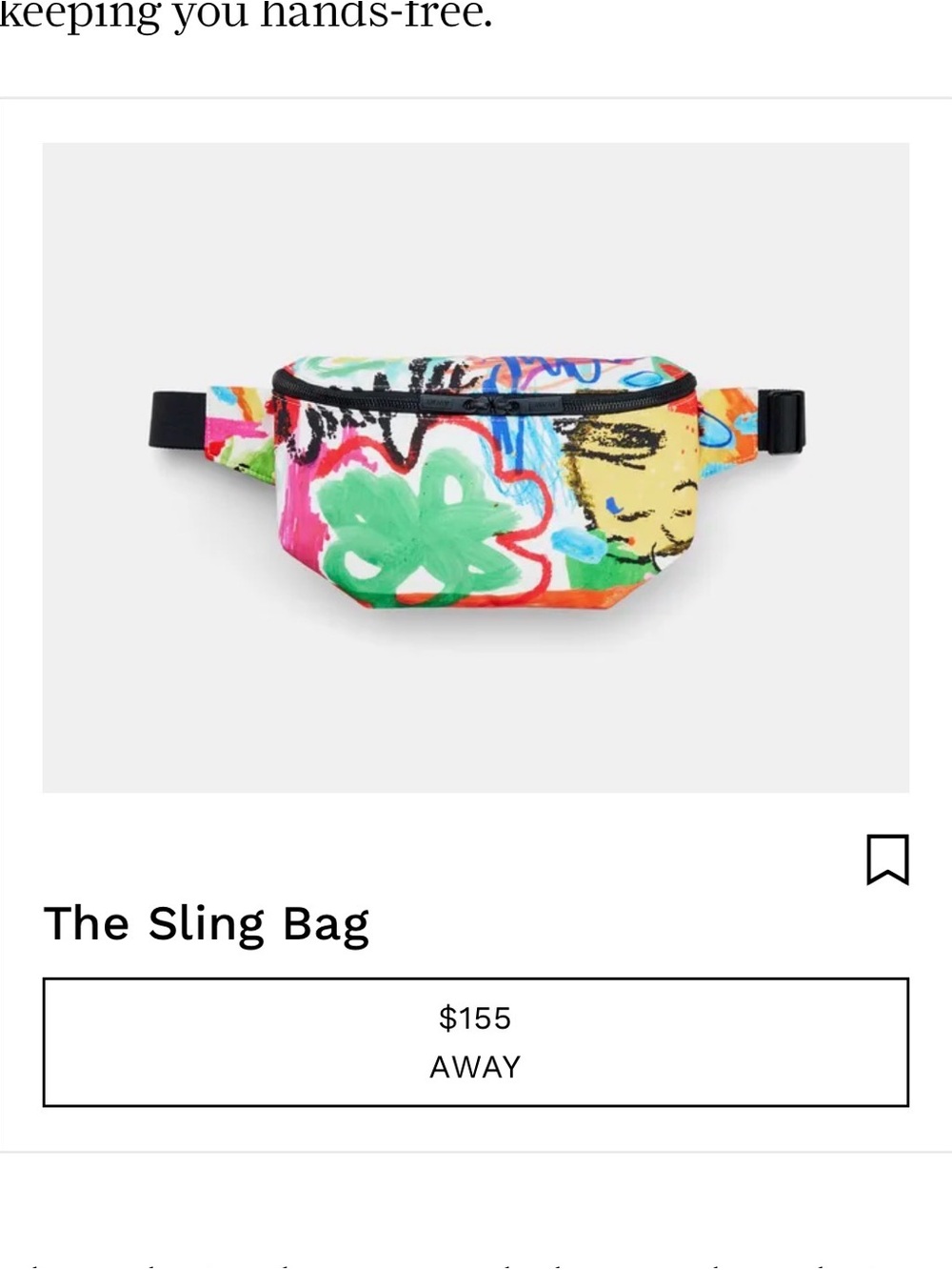 Away Colorful Abstract Print Sling Belt Bag